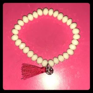 White, tassel/ diamond bracelet